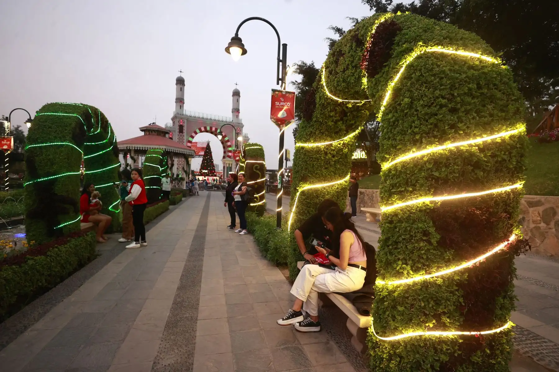 Arboles navideño en parque de la amistad distrito de Surco. Foto: ANDINA/Vidal Tarqui