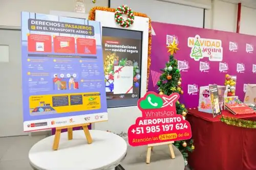 A través de la campaña informativa #Navidad Segura, el Indecopi recuerda los derechos de los pasajeros de transporte aéreo. Cortesía Indecopi