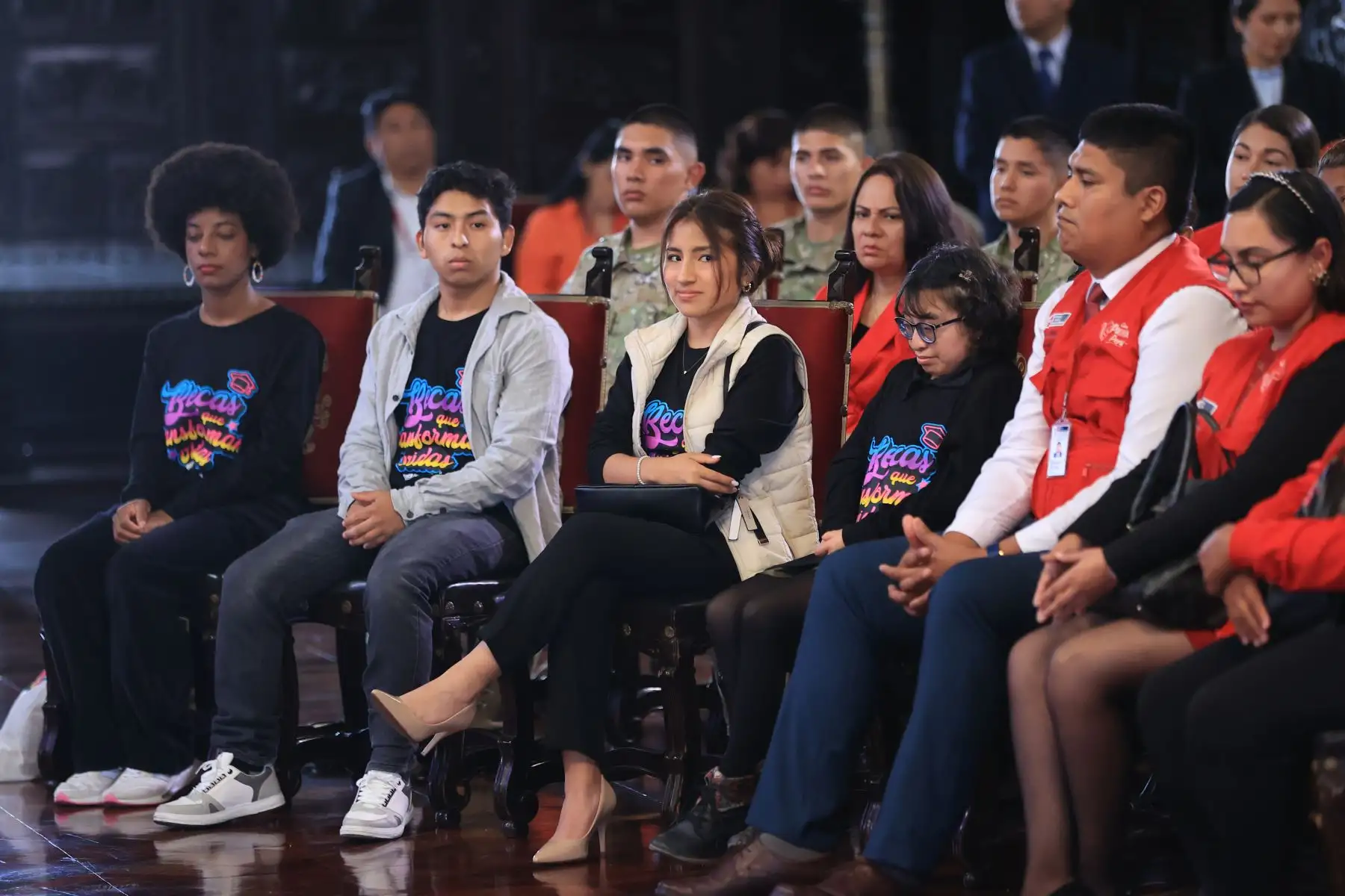 La presidenta Dina Boluarte, junto a ministros de Estado, presentan los avances del primer año de gestión 2023. Foto: ANDINA/ Prensa Presidencia