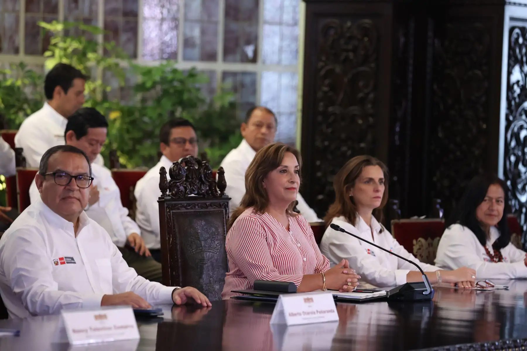 La presidenta Dina Boluarte, junto a ministros de Estado, presentan los avances del primer año de gestión 2023. Foto: ANDINA/ Prensa Presidencia