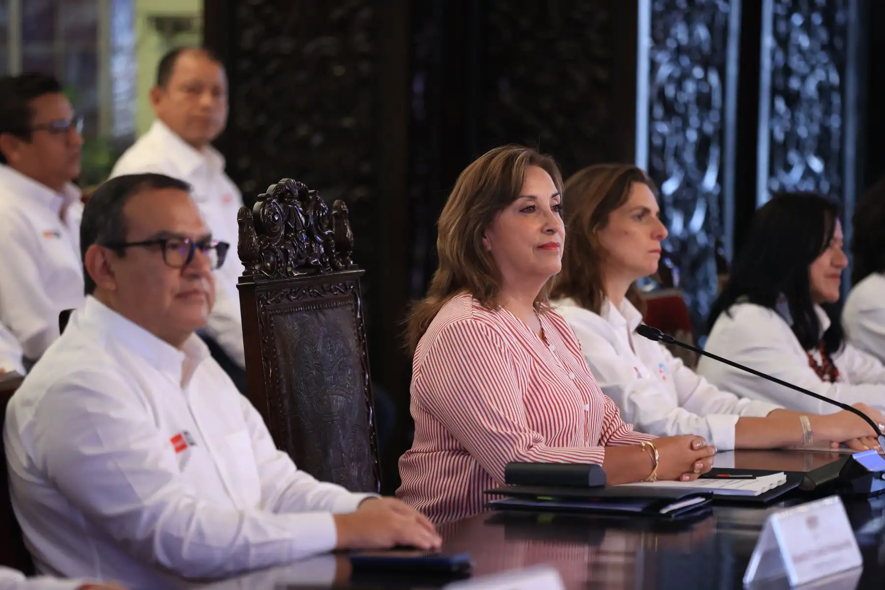 La presidenta Dina Boluarte, junto a ministros de Estado, presentan los avances del primer año de gestión 2023. Foto: ANDINA/ Prensa Presidencia