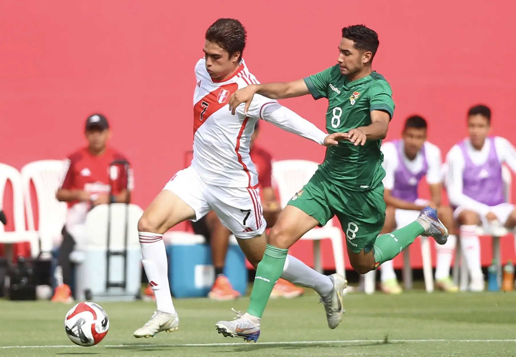 Amistoso internacional de la Selección peruana de futbol Sub 23  rumbo al Preolímpico 2024 disputado en la videna contra su similar de Bolivia en donde la bicolor consiguió la victoria con un contundente  4 a 0.  Foto: FPF