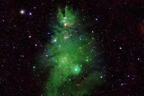 NASA descubre cúmulo de estrellas que forma un árbol de navidad.