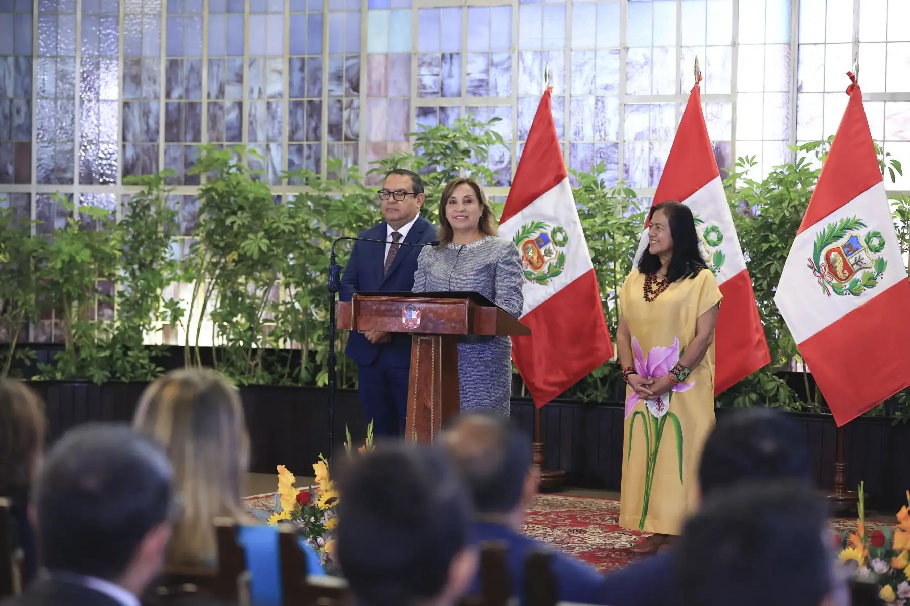 Presidenta Dina Boluarte participó en la ceremonia de entrega del Premio Nacional Ambiental Antonio Brack Egg - Edición 2023.
Foto: ANDIN/ Prensa Presidencia