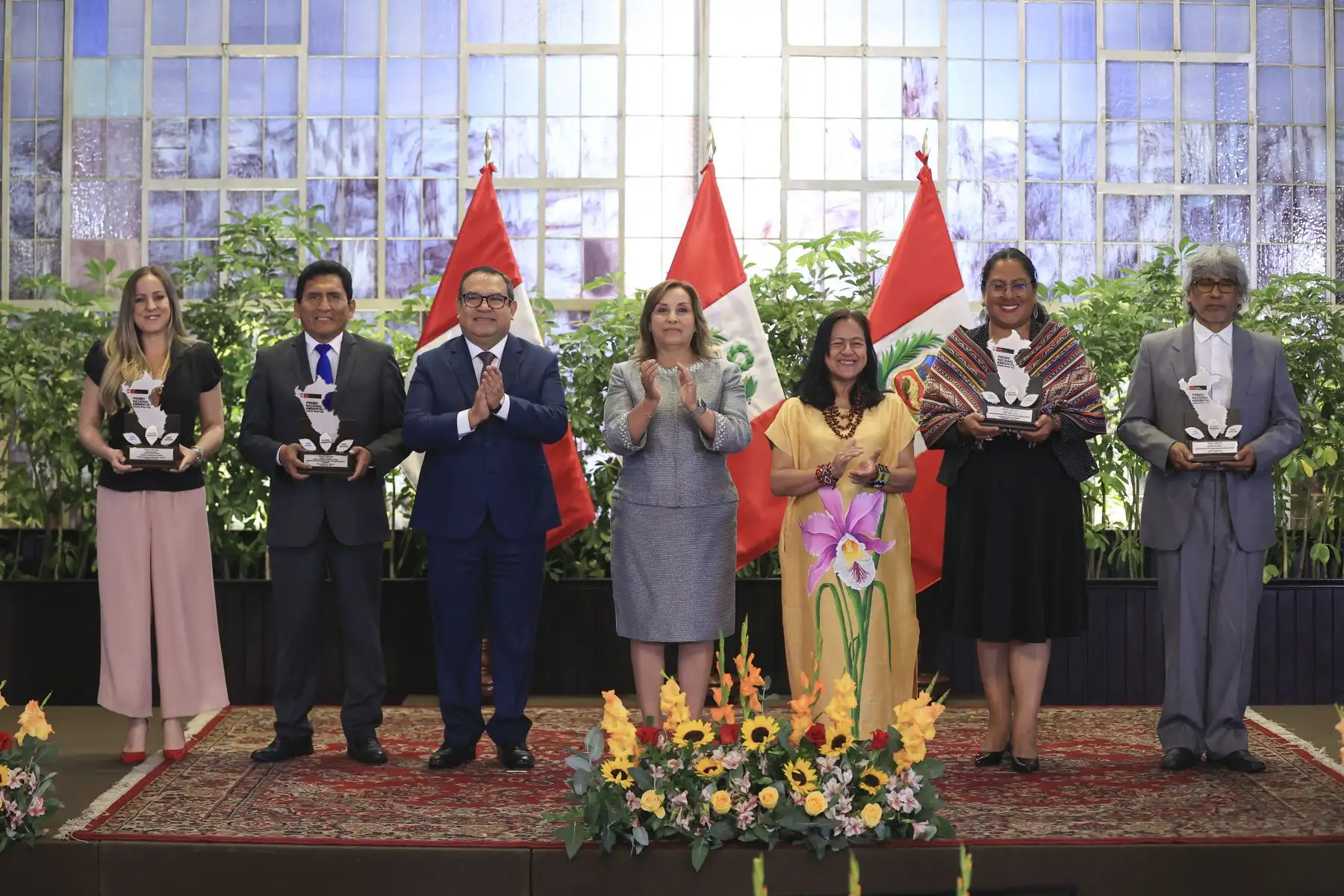 Presidenta Dina Boluarte participó en la ceremonia de entrega del Premio Nacional Ambiental Antonio Brack Egg - Edición 2023.
Foto: ANDIN/ Prensa Presidencia