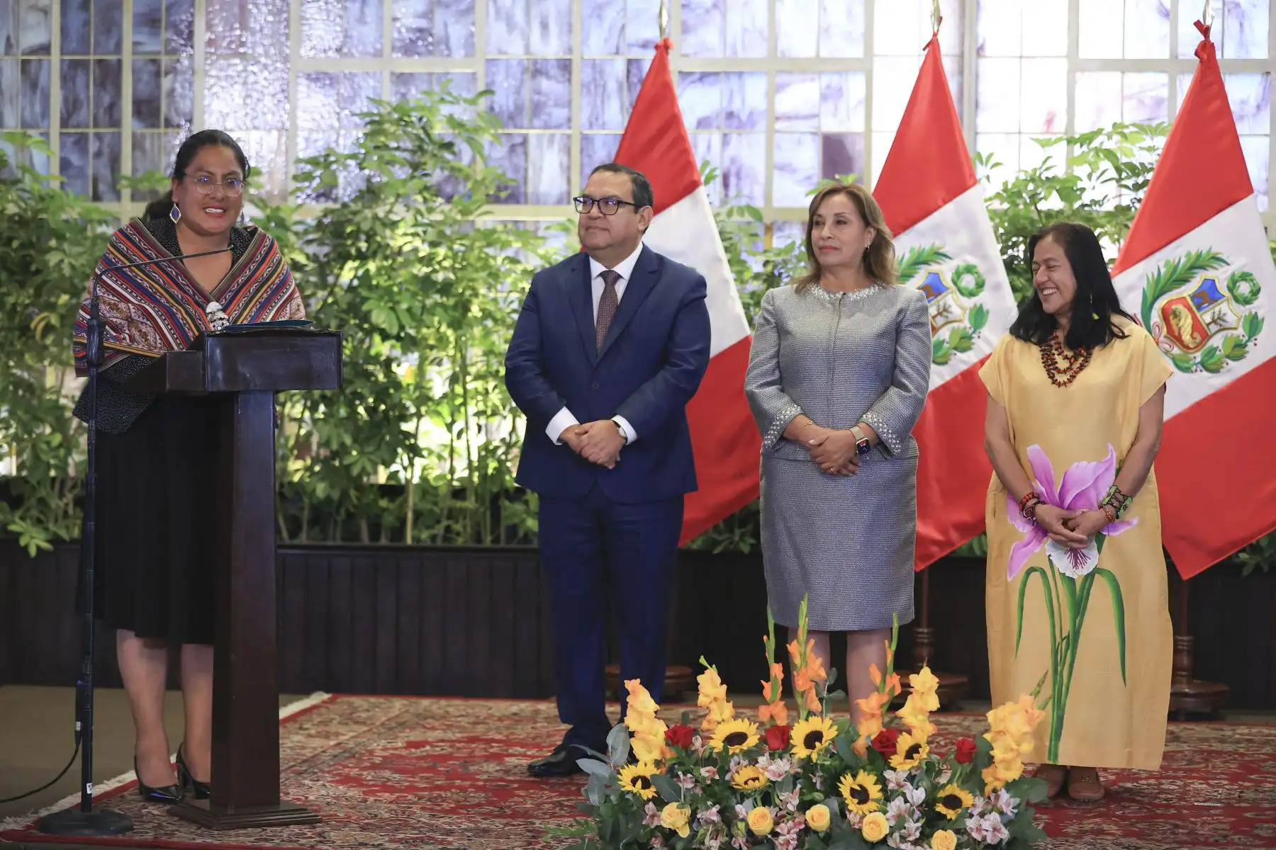Presidenta Dina Boluarte participó en la ceremonia de entrega del Premio Nacional Ambiental Antonio Brack Egg - Edición 2023.
Foto: ANDIN/ Prensa Presidencia