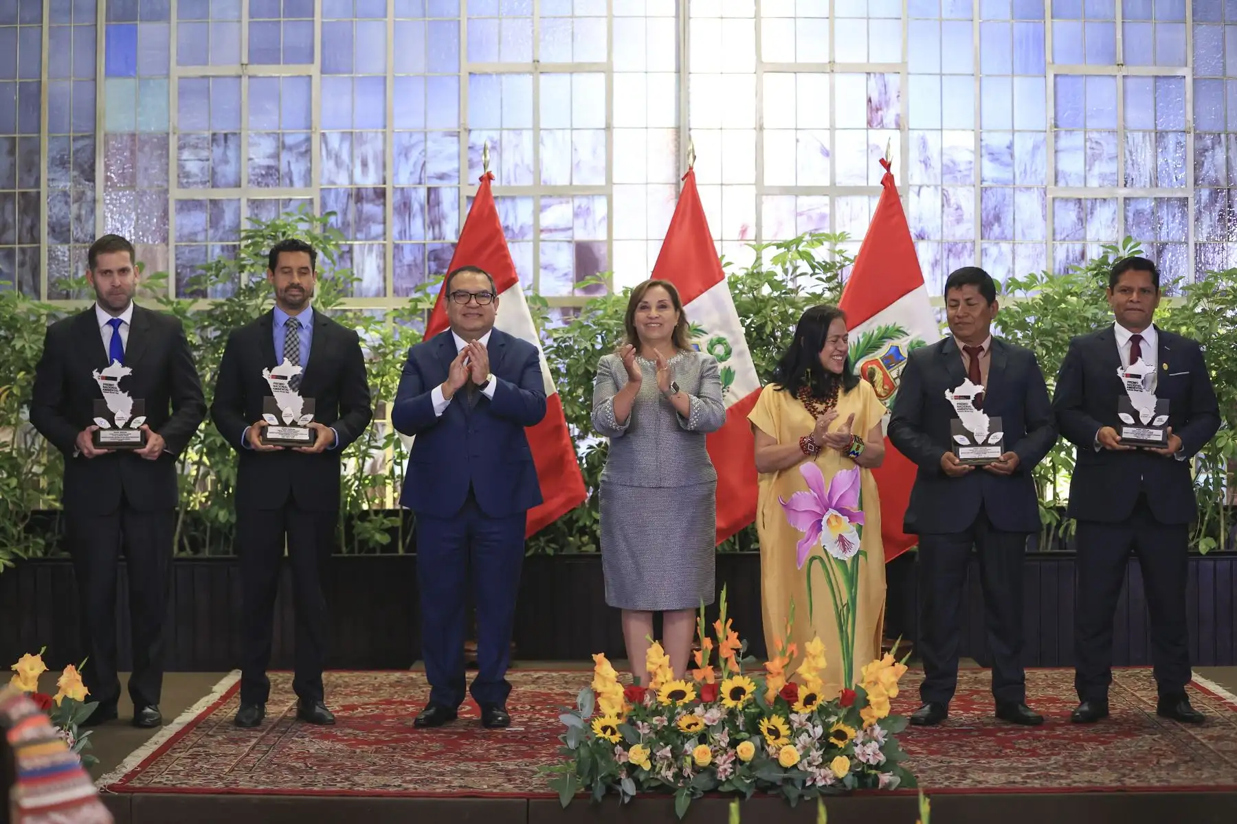 Presidenta Dina Boluarte participó en la ceremonia de entrega del Premio Nacional Ambiental Antonio Brack Egg - Edición 2023.
Foto: ANDIN/ Prensa Presidencia