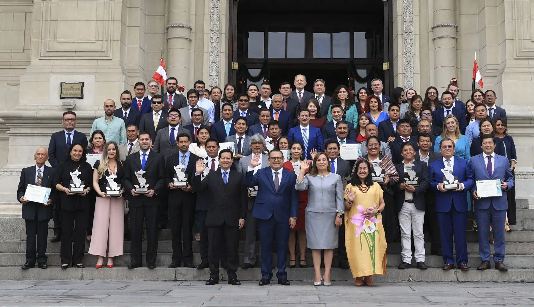 Presidenta Dina Boluarte participó en la ceremonia de entrega del Premio Nacional Ambiental Antonio Brack Egg - Edición 2023.
Foto: ANDIN/ Prensa Presidencia