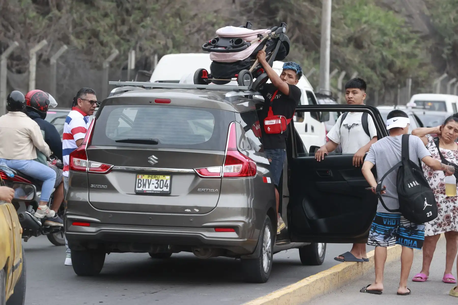 Gran congestión vehicular en  playa Agua Dulce- Chorrillos. Foto: ANDINA/Vidal Tarqui