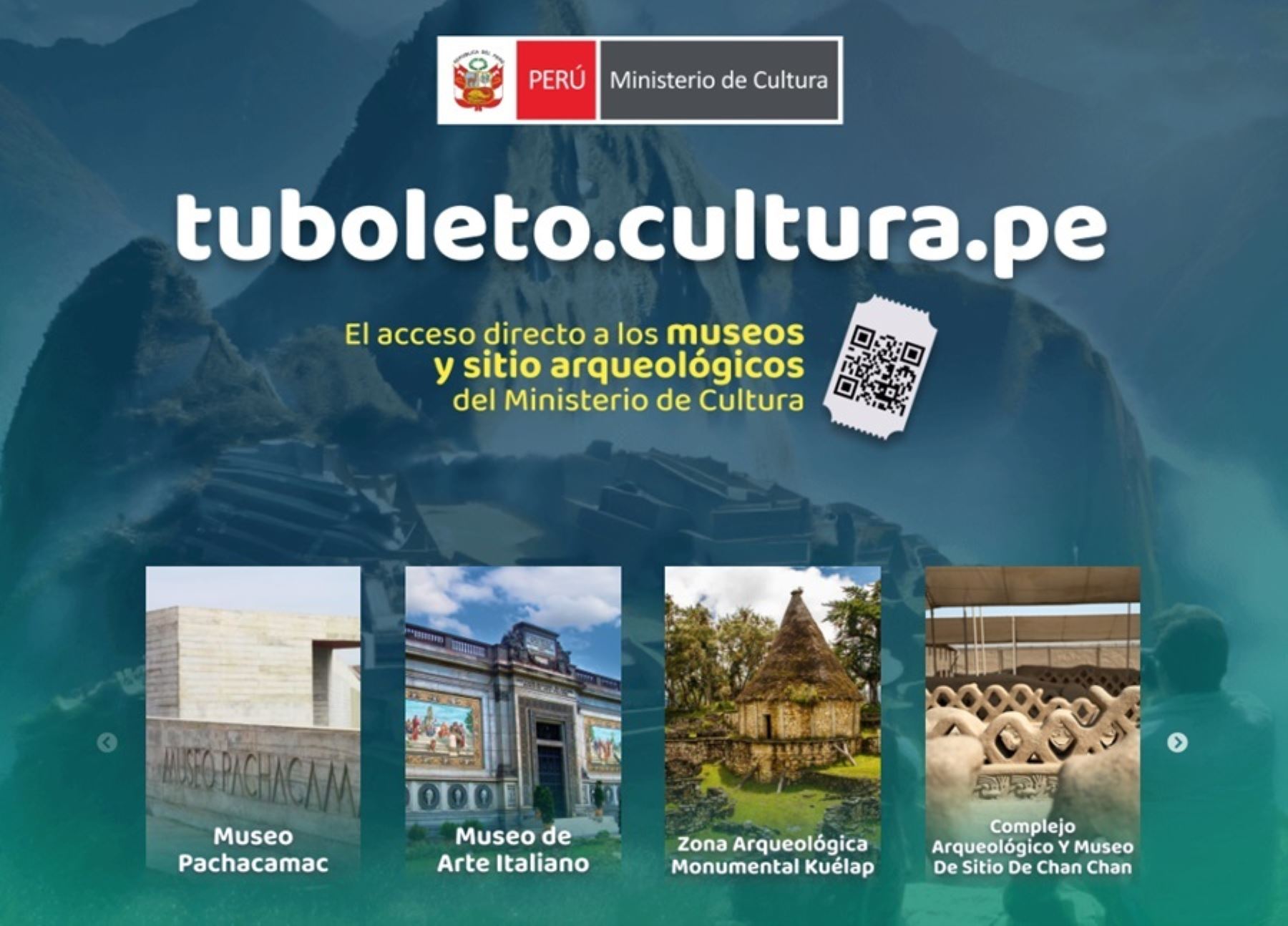Seis museos y sitios arqueológicos, ubicados en diversas regiones del país forman parte de la oferta cultural que ofrece la plataforma digital tuboleto.cultura.pe. ANDINA/Difusión