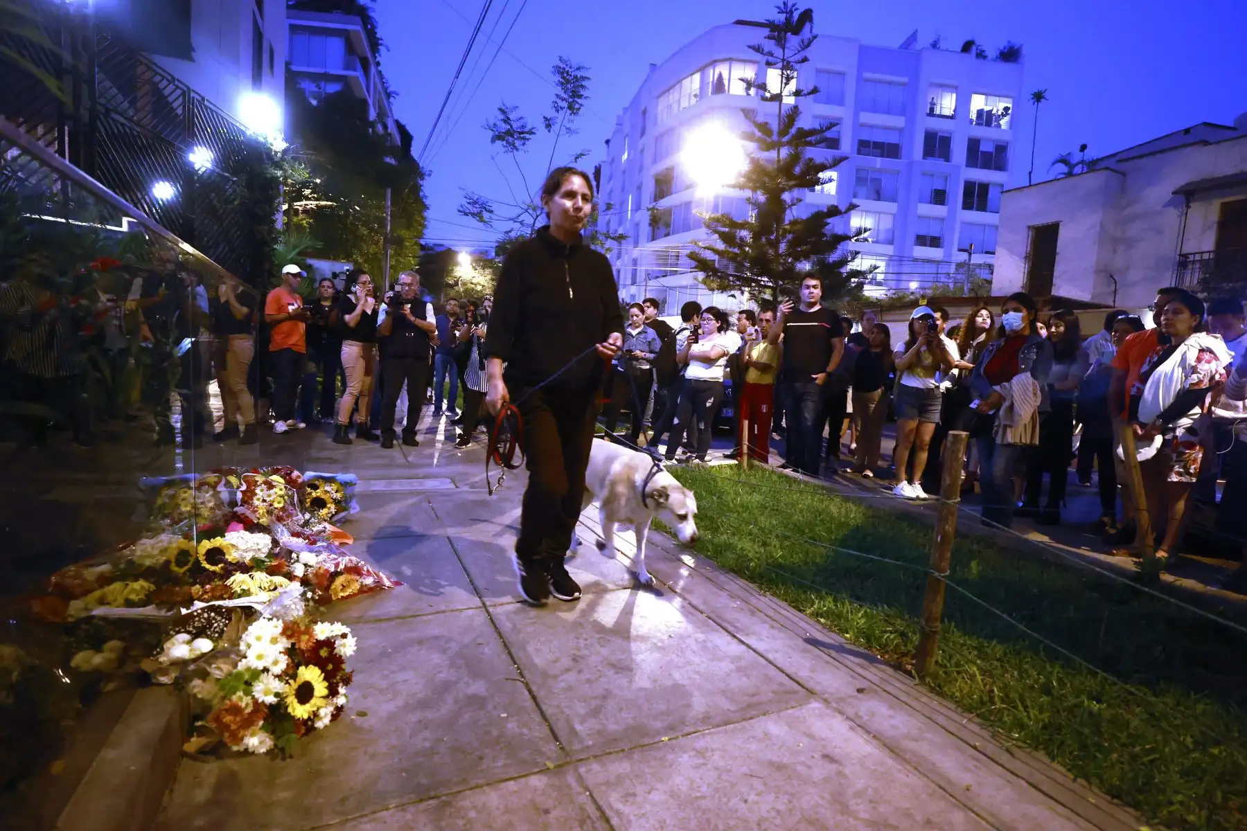 Fanáticos de Pedro Suárez Vertiz llegan hasta los exteriores de su domicilio en Miraflores para darle su último adiós al músico, cantante y compositor que falleció hoy jueves 28 de diciembre a los 54 años.
Foto: ANDINA/Vidal Tarqui