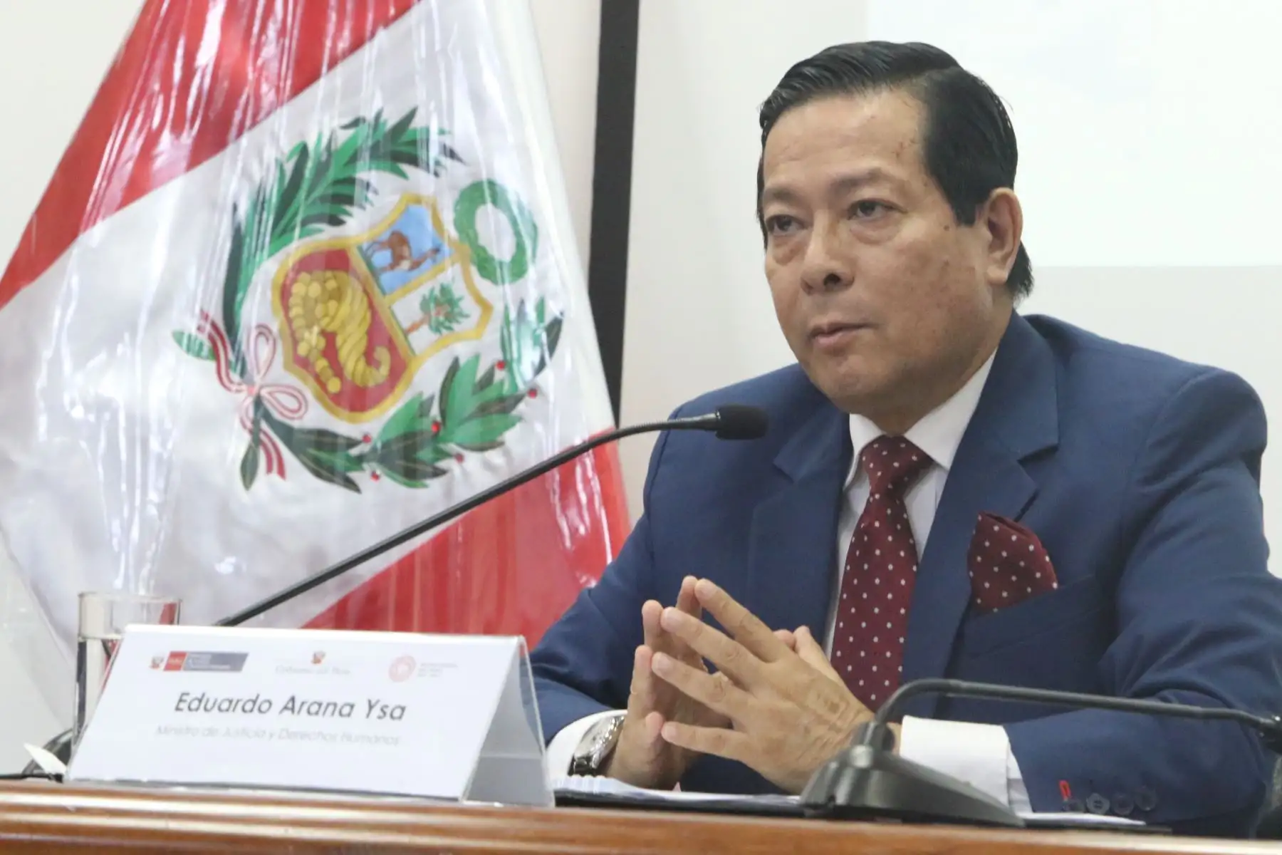 El ministro de Justicia y Derechos Humanos, Eduardo Arana, brindó hoy un balance de las acciones más destacadas del sector y destacó la ejecución de más del 90% del presupuesto sectorial 2023 en beneficio del acceso a la justicia de más peruanos, sobre todo los más vulnerables.FOTO:ANDINA/Hector Vinces.