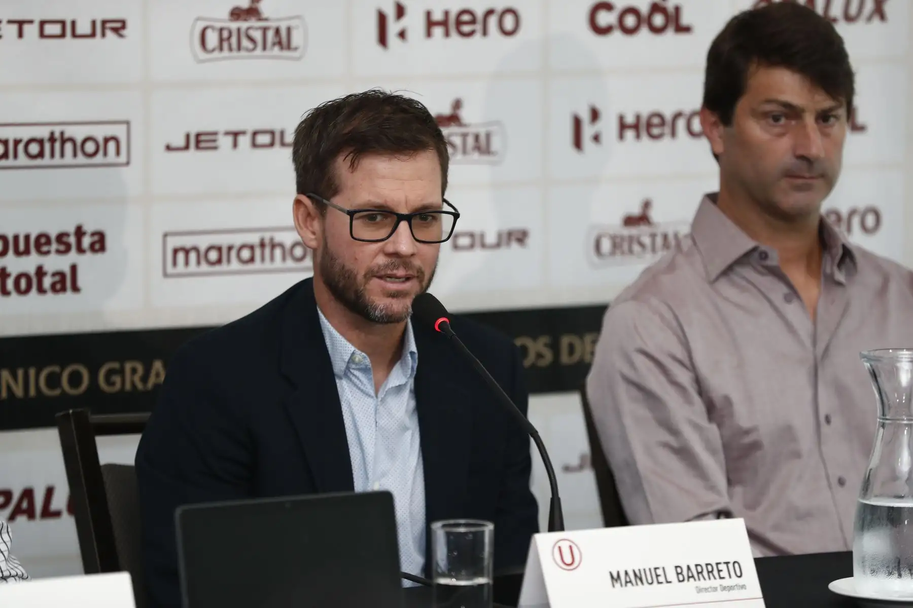 Presentación del nuevo comando técnico del club Universitario de Deportes, que tiene como cabeza al exfutbolista y entrenador argentino Fabián Bustos. Foto: ANDINA/Daniel Bracamonte