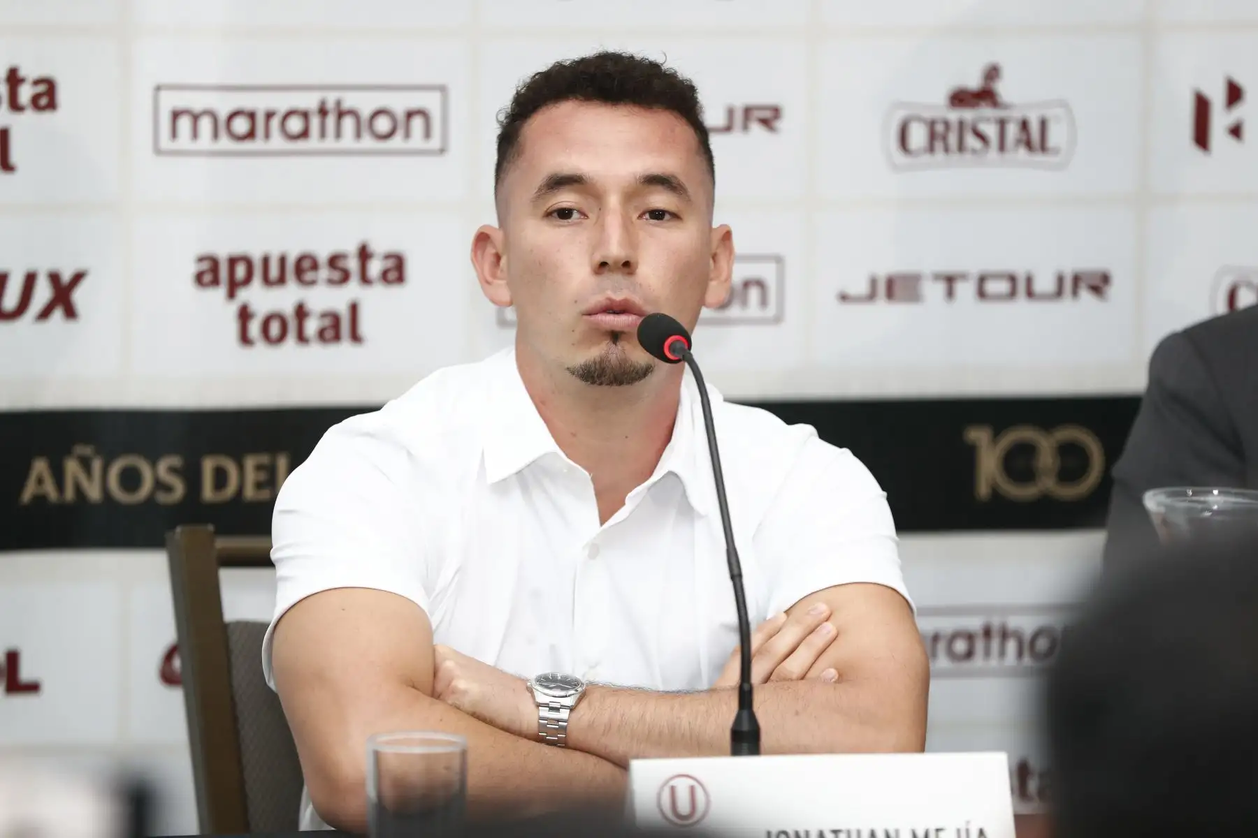 Presentación del nuevo comando técnico del club Universitario de Deportes, que tiene como cabeza al exfutbolista y entrenador argentino Fabián Bustos. Foto: ANDINA/Daniel Bracamonte