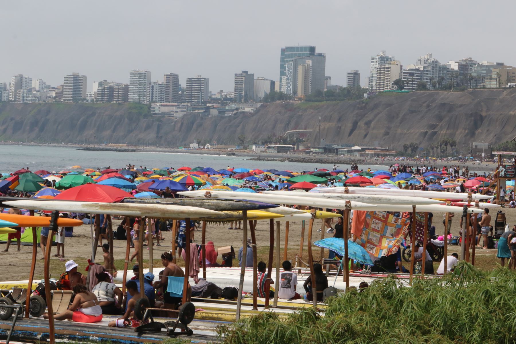Entre las 10:00 y 15:00 horas la gente sentirá los picos de calor más altos del día, y la temperatura oscilará entre 28 °C y 29 °C. Foto: ANDINA/Héctor Vinces.