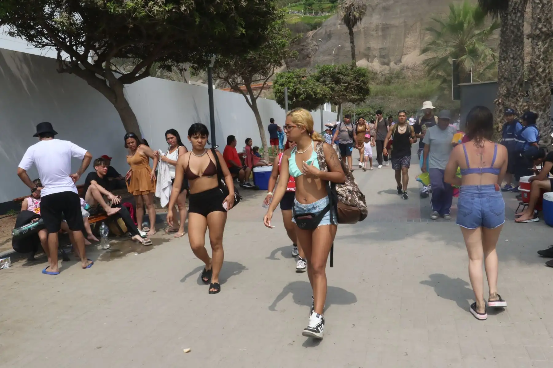 Veraneantes acuden en forma masiva a las playas de la Costa Verde de Lima.FOTO:ANDINA/Hector Vinces.