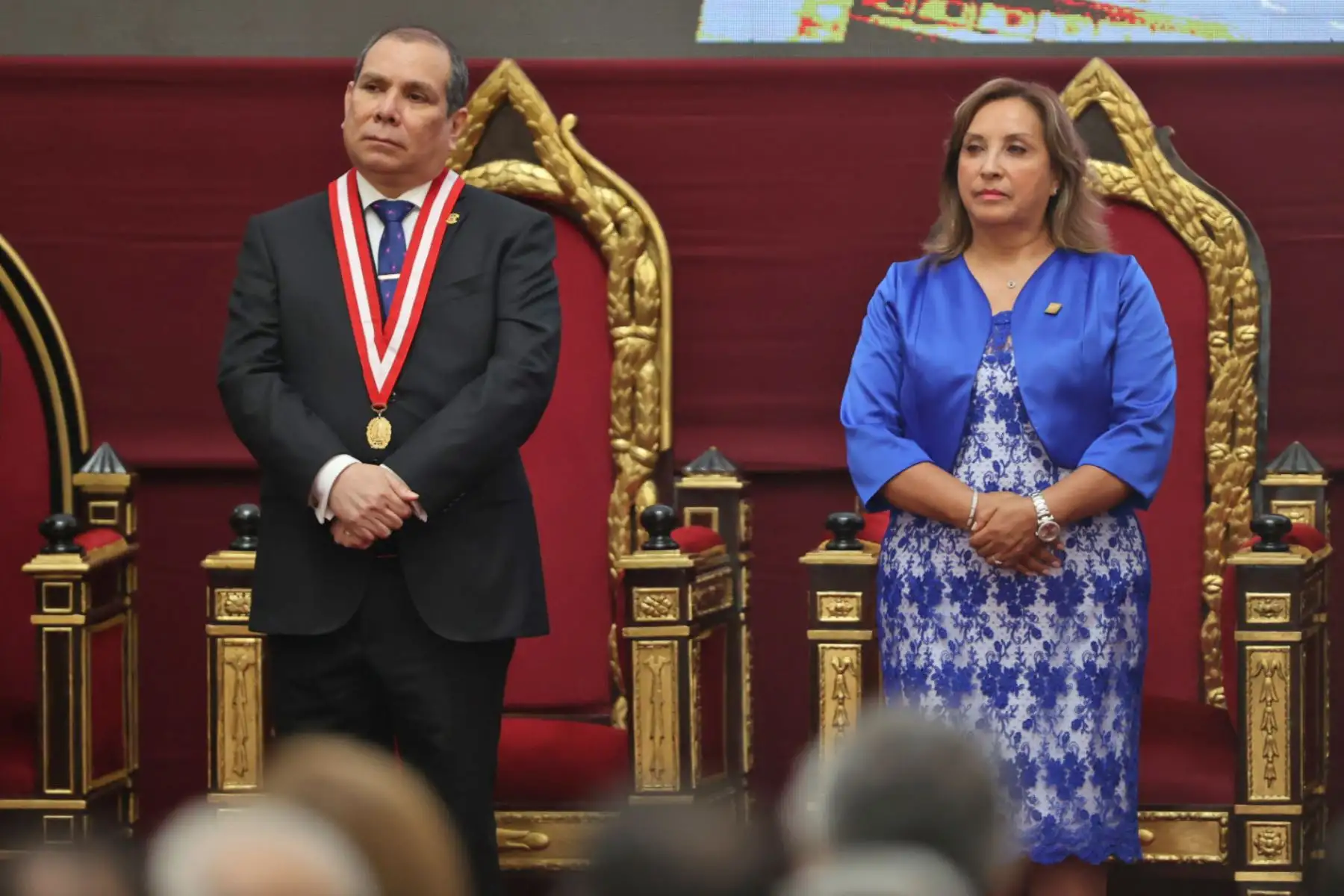 El presidente del Poder Judicial, Javier Arévalo Vela, encabezó la ceremonia de apertura del año judicial 2024 que además contó con la presencia de la presidenta Dina Boluarte. Foto: ANDINA/ Juan Carlos Guzmán