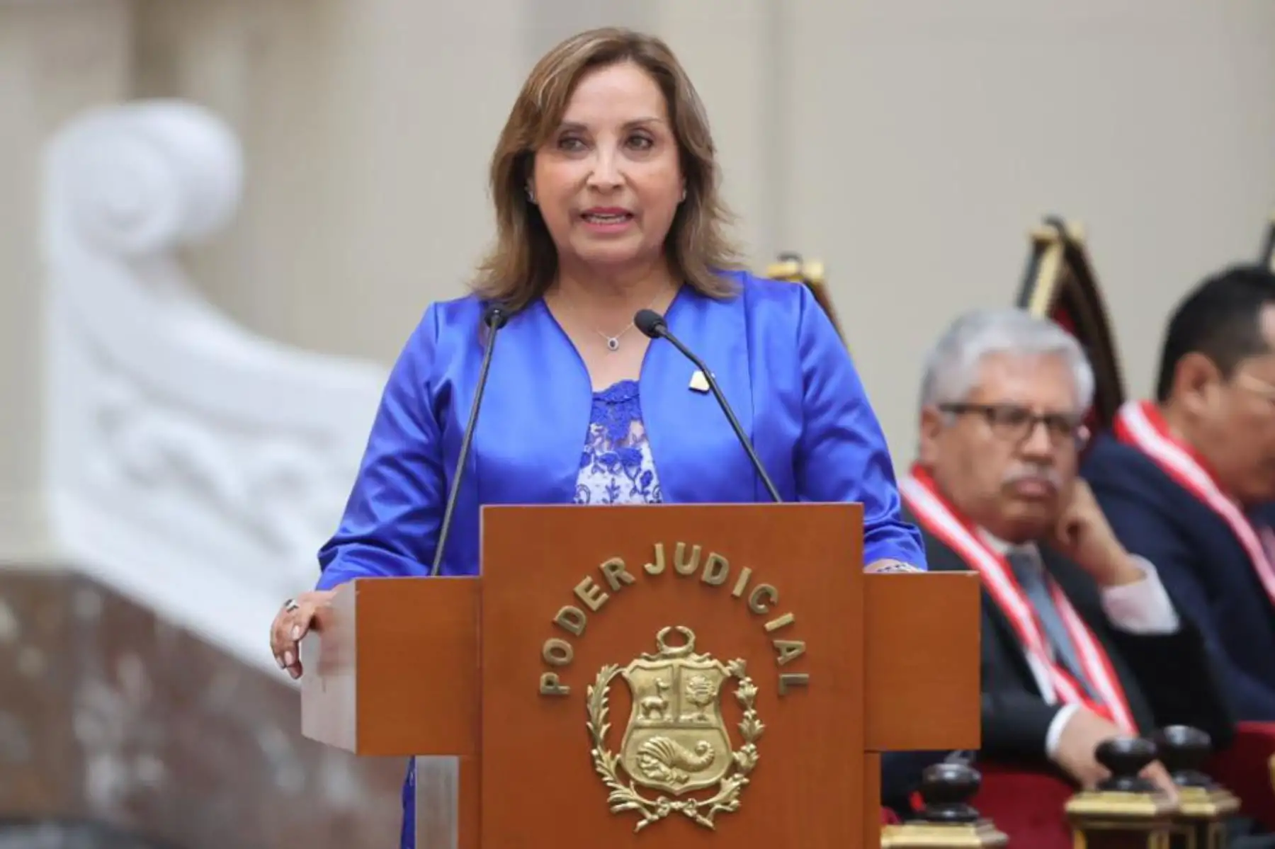 La presidenta de la república, Dina Boluarte, participa en la ceremonia de inauguración del Año Judicial 2024.  Foto: ANDINA/ Juan Carlos Guzmán