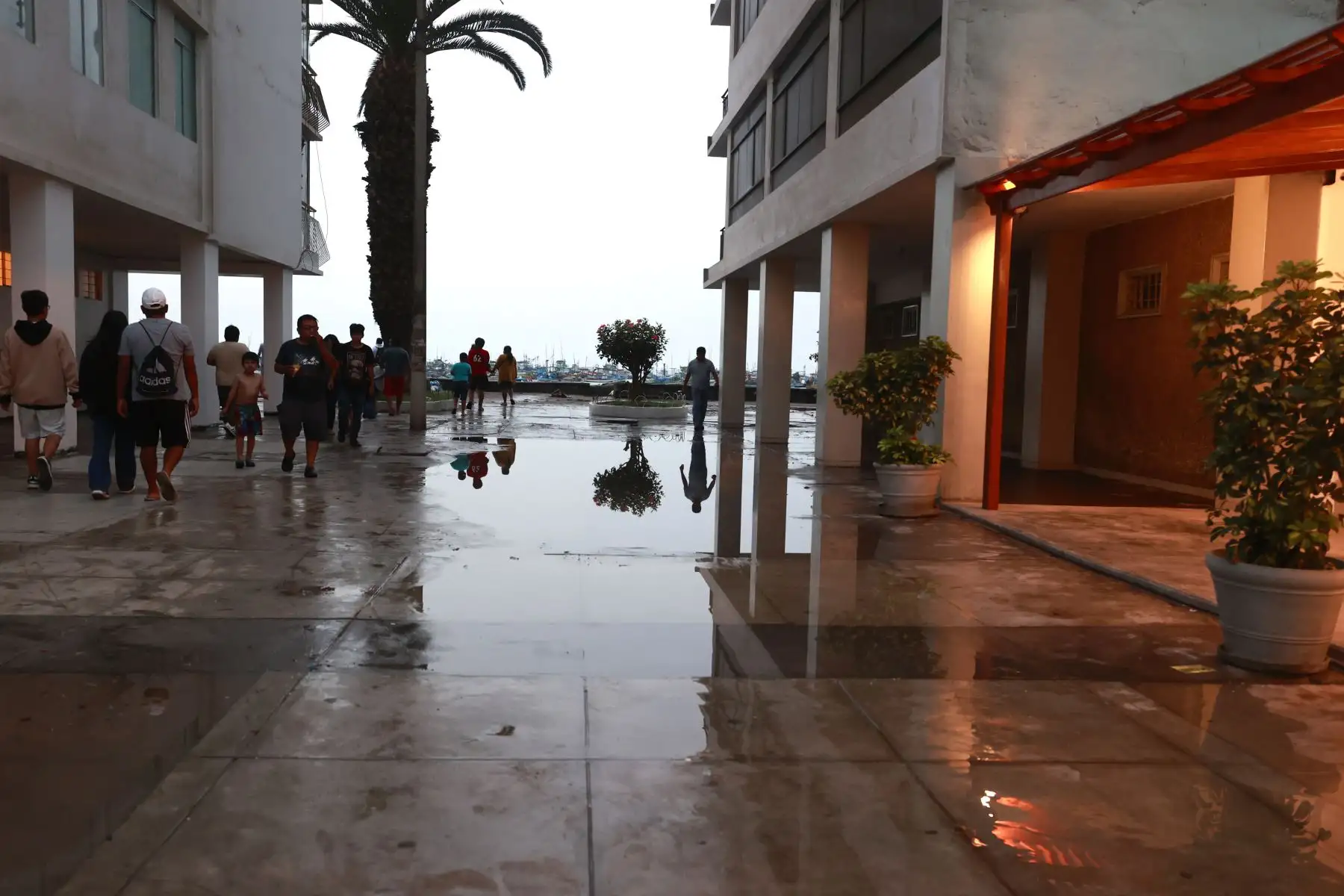 El Instituto Nacional de Defensa Civil (Indeci) dispuso esta tarde el cierre de la bahía de Ancón debido al fuerte oleaje que se registra en el balneario. Brigadas de la Municipalidad de Ancón exhortan a los veraneantes a no acudir a las playas ante el fuerte oleaje registrado en las últimas horas. Los pescadores paralizaron sus labores en el muelle a modo de prevención, vecinos usan costales con arena para evitar el agua entre a las viviendas. Foto: ANDINA/Vidal Tarqui