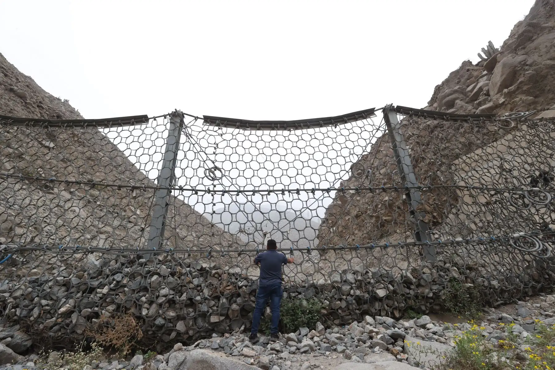 Geomallas de contención ubicadas en las zonas de quebradas críticas en Quirio, Chosica como parte del trabajo de prevención ante la llegada del fenómeno del Niño.

Foto: ANDINA/Juan Carlos Guzmán Negrini