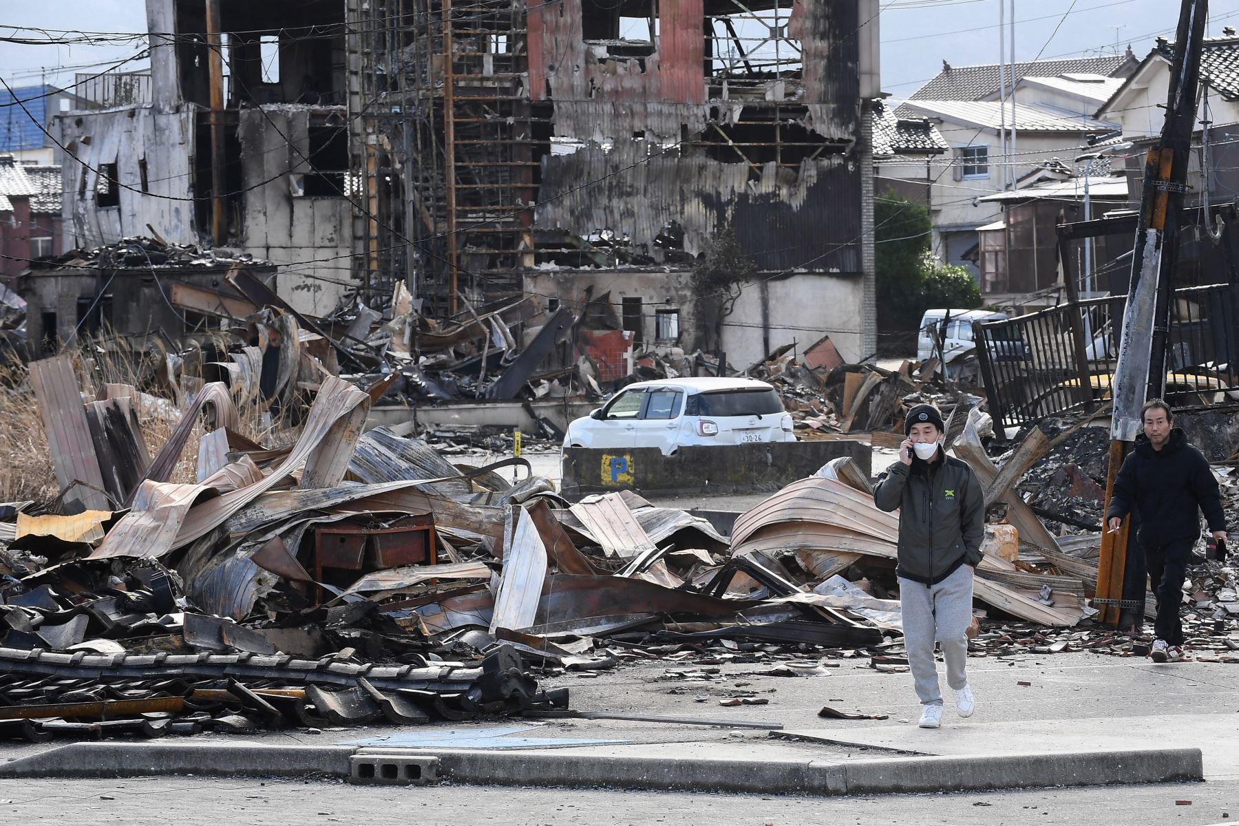 Siniestrada Wajima Asa-ichi o zona del mercado matutino, en la ciudad de Wajima, prefectura de Ishikawa, después de que un terremoto de magnitud 7.6 sacudiera la región de Noto el 1 de enero. Foto: AFP/Archivo