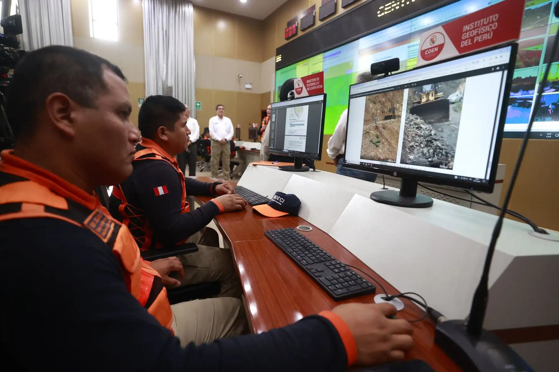 Centro de Operaciones de Emergencia Nacional (COEN), con la finalidad de informar sobre la situación de las lluvias estacionales y los peligros asociados al fenómeno El Niño. Foto: ANDINA/ Vidal Tarqui
