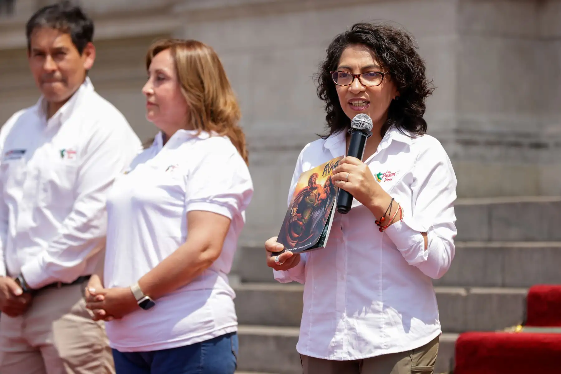 La presidenta Dina Boluarte participó en encuentro con niñas, niños y lideresas de comedores populares, ollas comunes y comités de vaso de leche. Foto: ANDINA/Prensa Presidencia