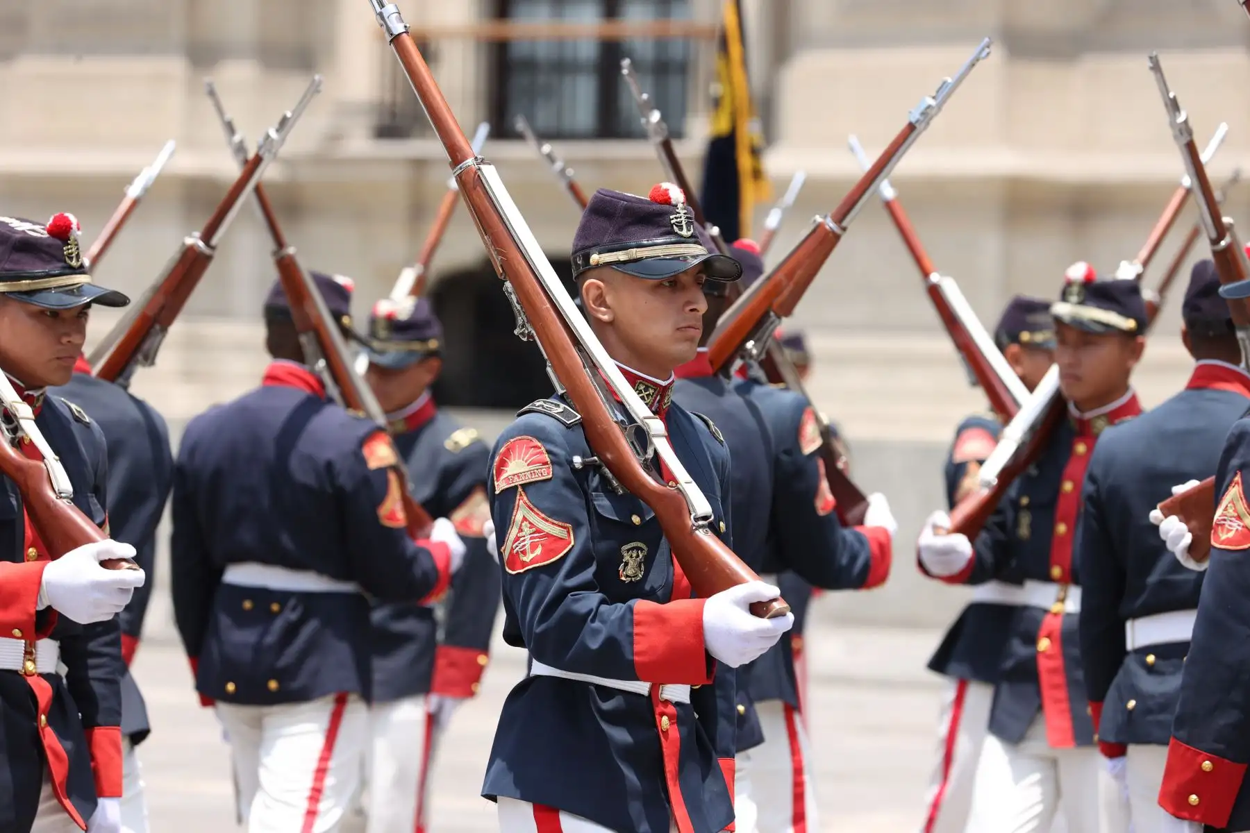 Tradicional cambio de guardia en Palacio de Gobierno. Foto: ANDINA/ Prensa Presidencia