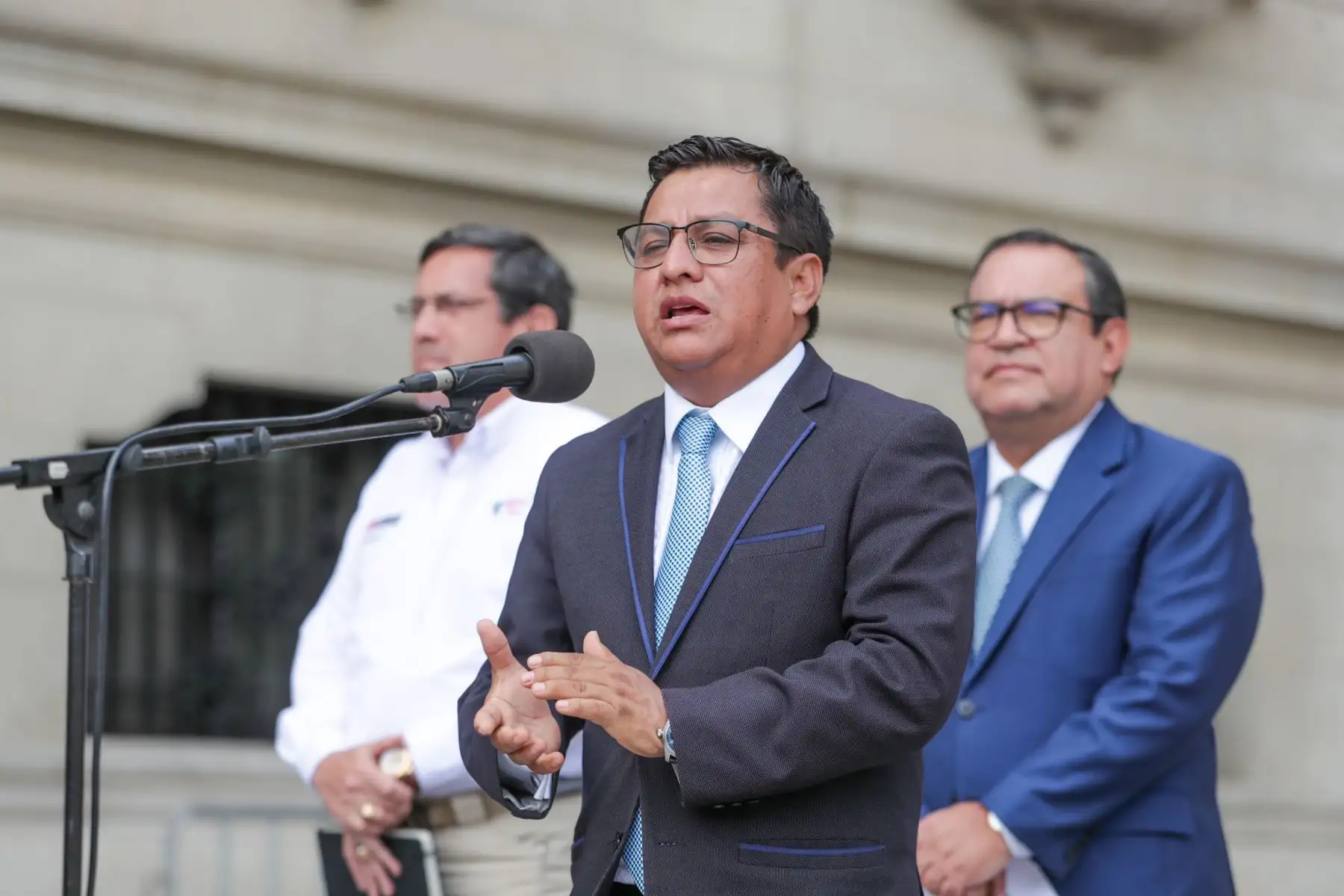 Ministro de salud, César Vásquez Sánchez
en Conferencia de prensa del Consejo de Ministros
Foto: PCM