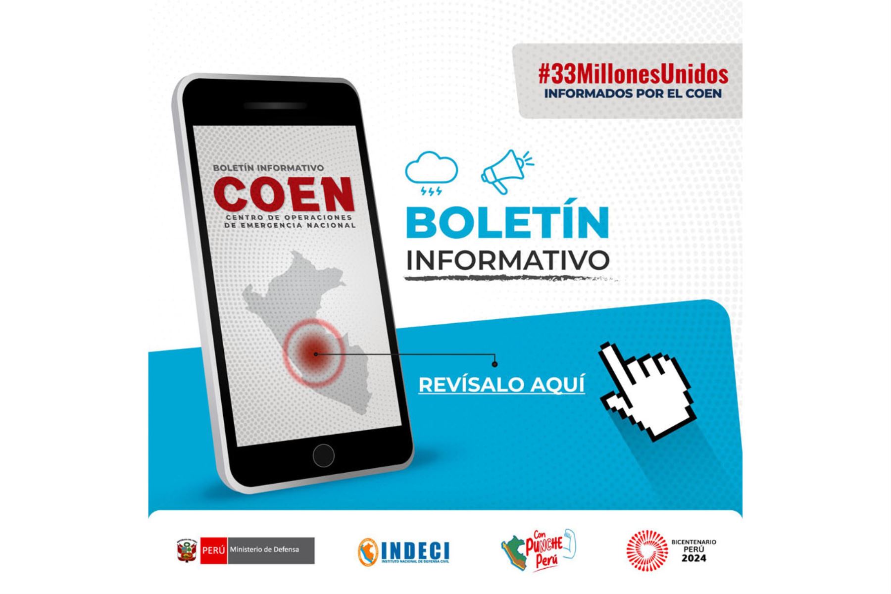 Desde hoy, el COEN informa a más de 33 millones de peruanos sobre las emergencias que se registran en el país por las lluvias estacionales. Foto: ANDINA/Difusión