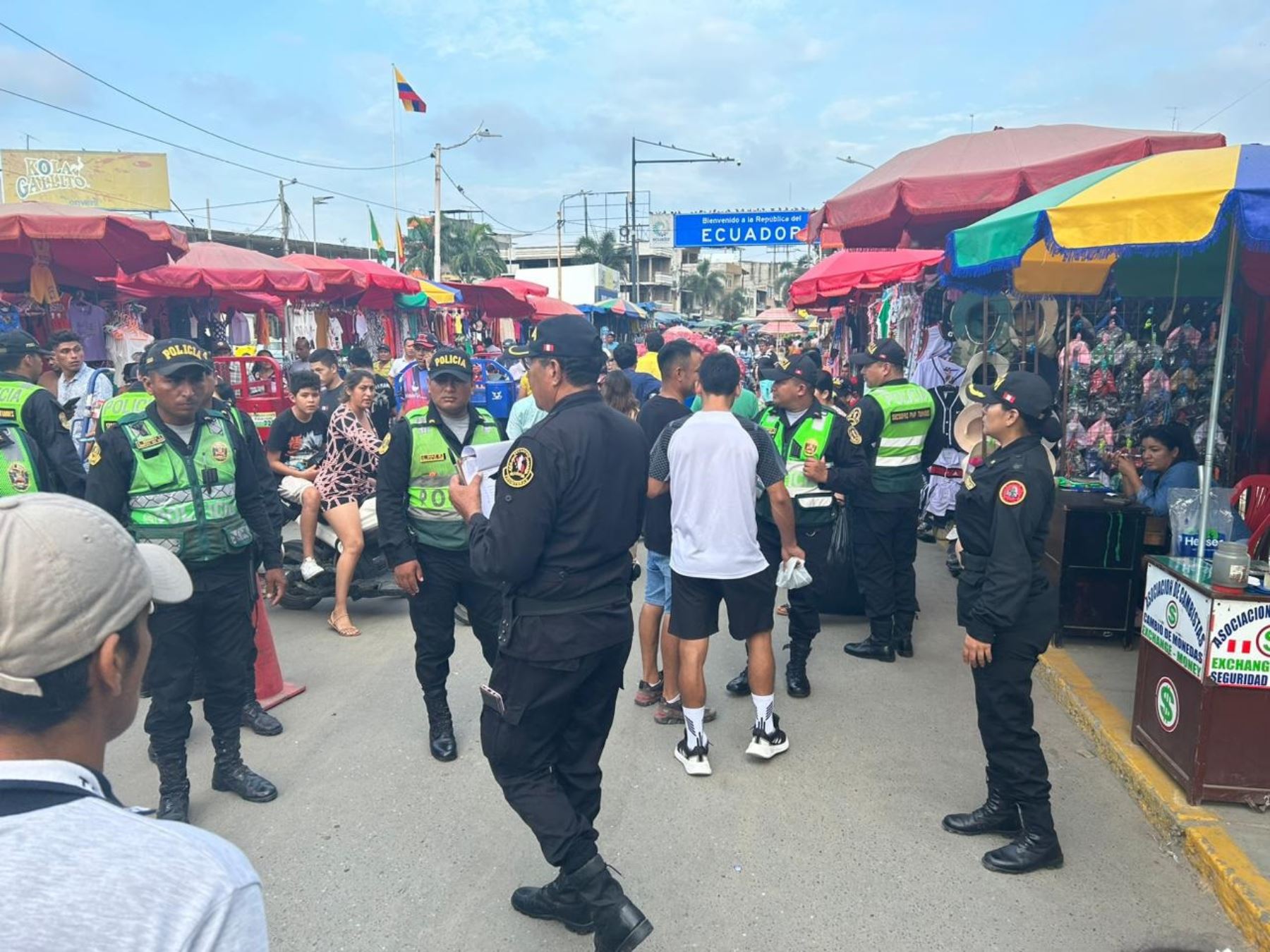 La Policía Nacional de Tumbes reforzó la seguridad en la frontera con Ecuador ante los incidentes que se registran en ese país y la fuga de un peligroso narcotraficante. Foto: ANDINA/difusión.