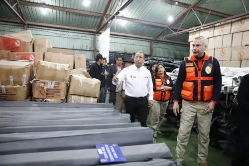 Ministro de Trabajo y Promoción del Empleo, Daniel Maurate Romero, inspecciona local del Indeci en Huancayo. ANDINA/Difusión.