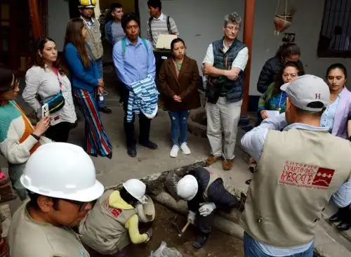 Especialista de la Universidad de Harvard, Joost Vlassak, se encuentra en Cajamarca para participar de los trabajos de investigación que permitieron hallar restos de un muro de origen inca cerca del histórico Cuarto del Rescate. Foto: Eduard Lozano