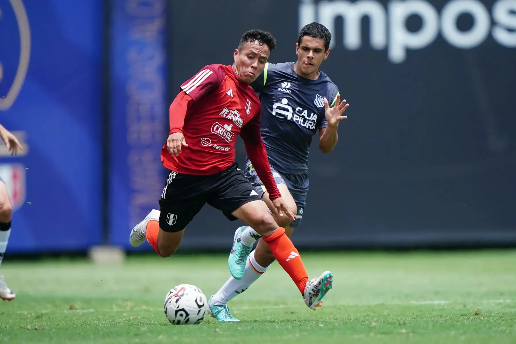 Partido de práctica jugado hoy entre la selección peruana de fútbol Sub 23 contra el  Atlético Grau. El encuentro terminó igualado sin goles.Foto: FPF
