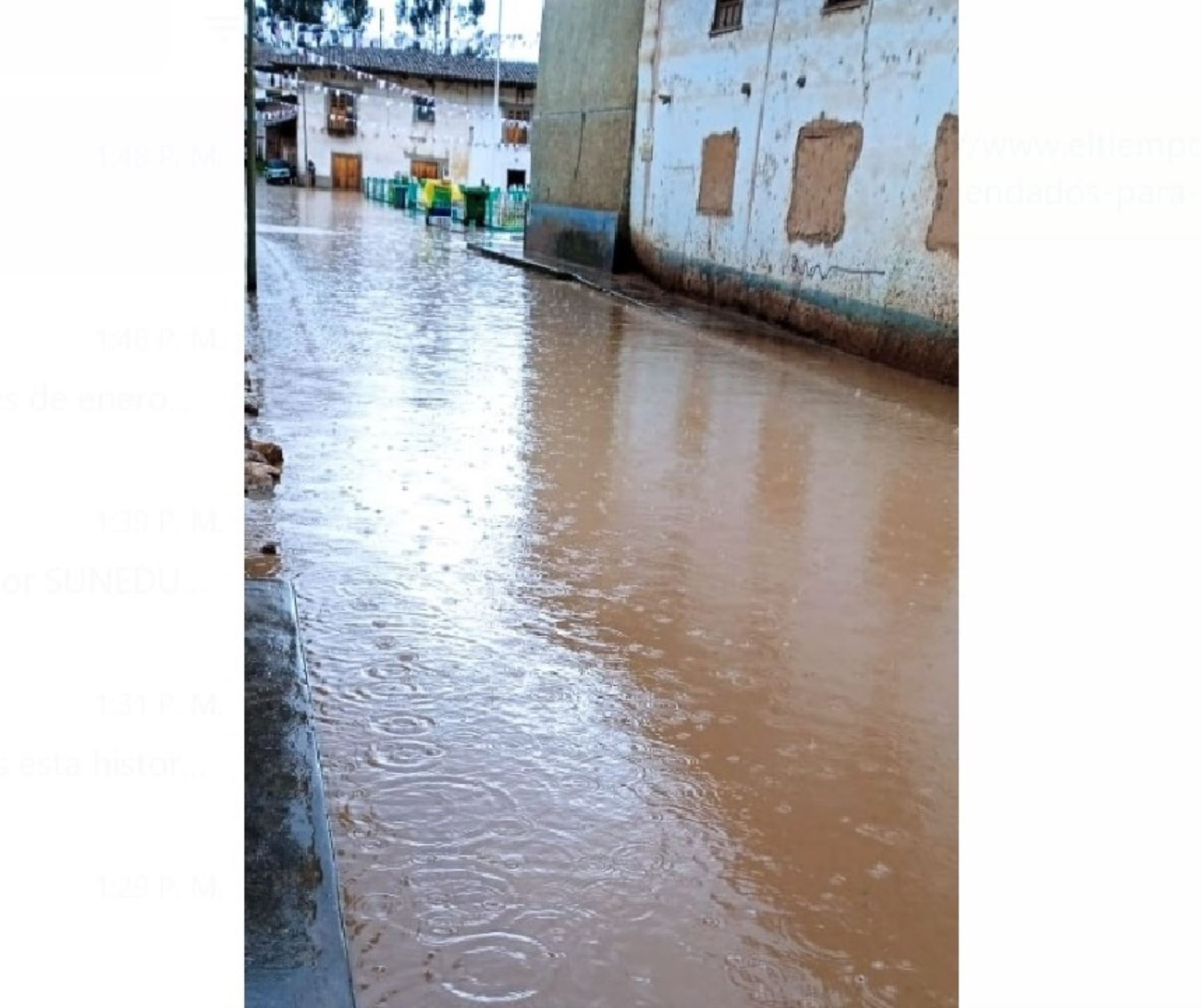 Lluvias intensas en la provincia de Pataz, en la sierra de La Libertad, inundan al menos 30 viviendas en distrito de Buldibuyo. ANDINA/Difusión