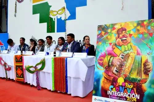 En la sede del Gobierno Regional de Cajamarca se presentó el afiche y videoclip de la edición del 2024 de la fiesta popular. Foto: ANDINA/Cortesía Eduard Lozano
