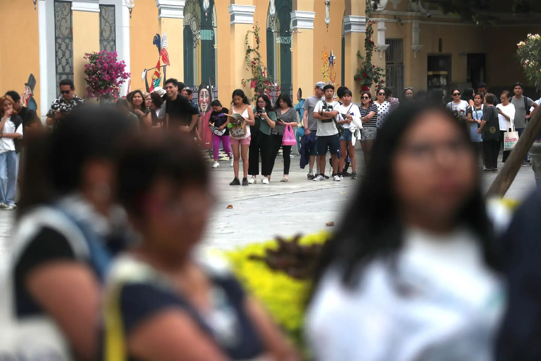 El punto de encuentro fue en el Pasaje Santa Rosa, junto al monumento a Taulichusco. 
Foto: ANDINA/Ricardo Cuba