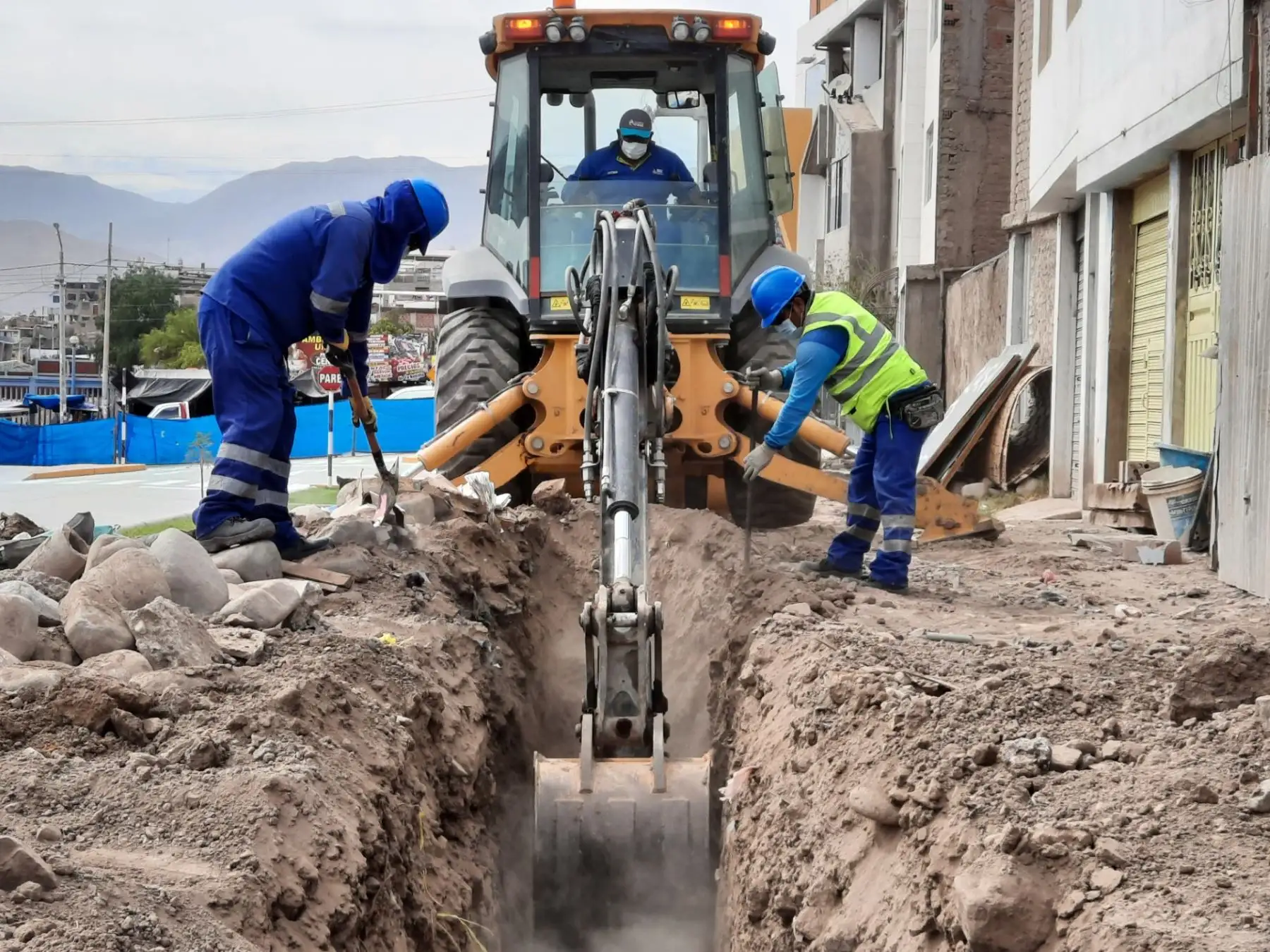 Obras de saneamiento. ANDINA/Difusión