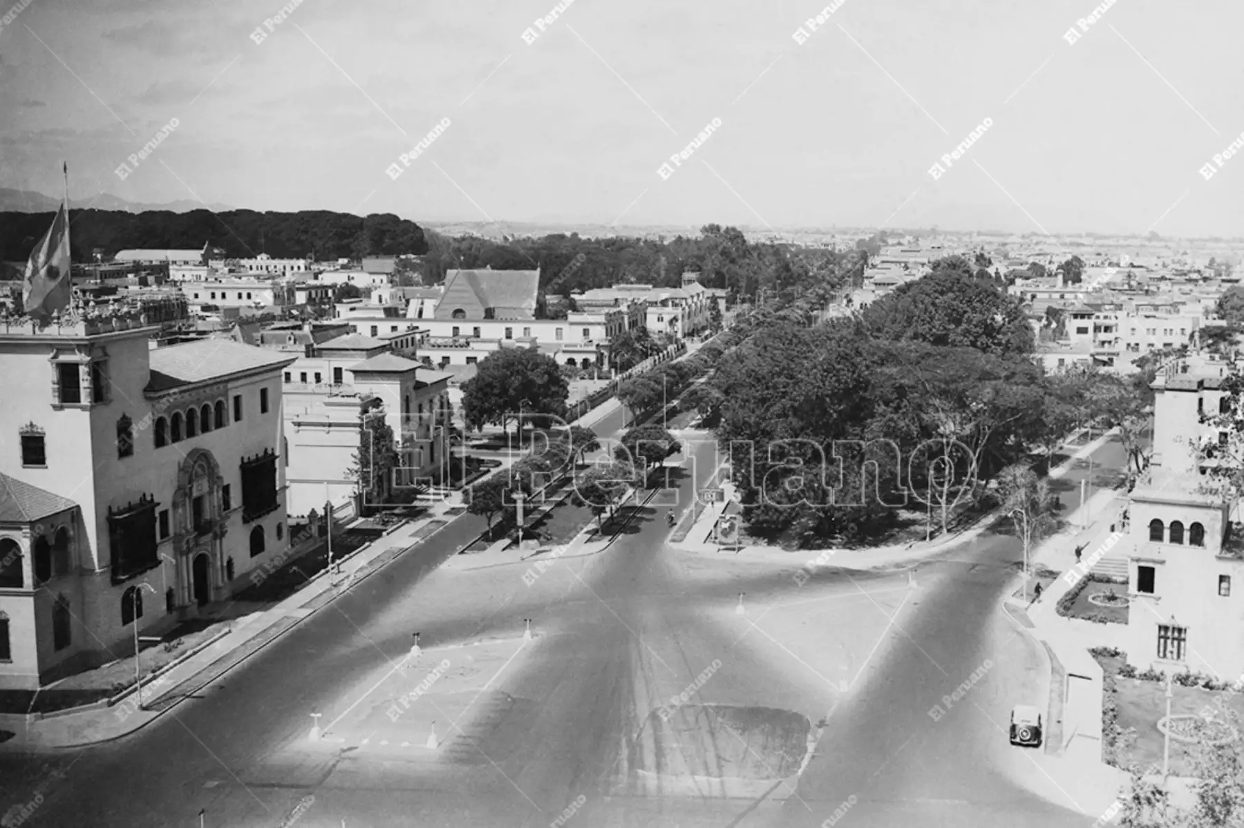 Embajada de Argentina y residencias de las primeras cuadras de la céntrica avenida Arequipa (1940). Foto: Archivo Histórico de El Peruano