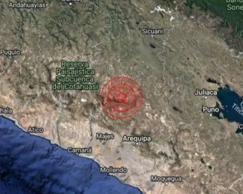 Un temblor de magnitud 4.5 se registró esta mañana en Arequipa. El epicentro se localizó cerca de la localidad de Madrigal, en la provincia de Caylloma.