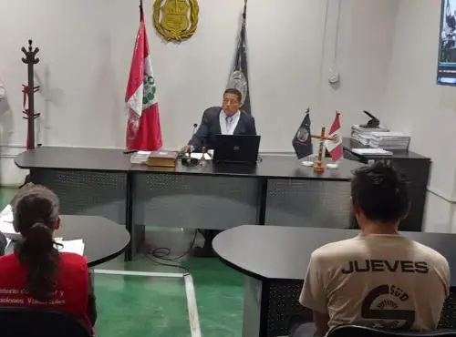 Se inició la audiencia judicial de pedido de prisión preventiva contra Christian Trujillo Bardales. La Fiscalía solicita 18 meses de detención para el acusado de la muerte de dos hermanas en un hotel de Huacho. Foto: Paul Reyes.
