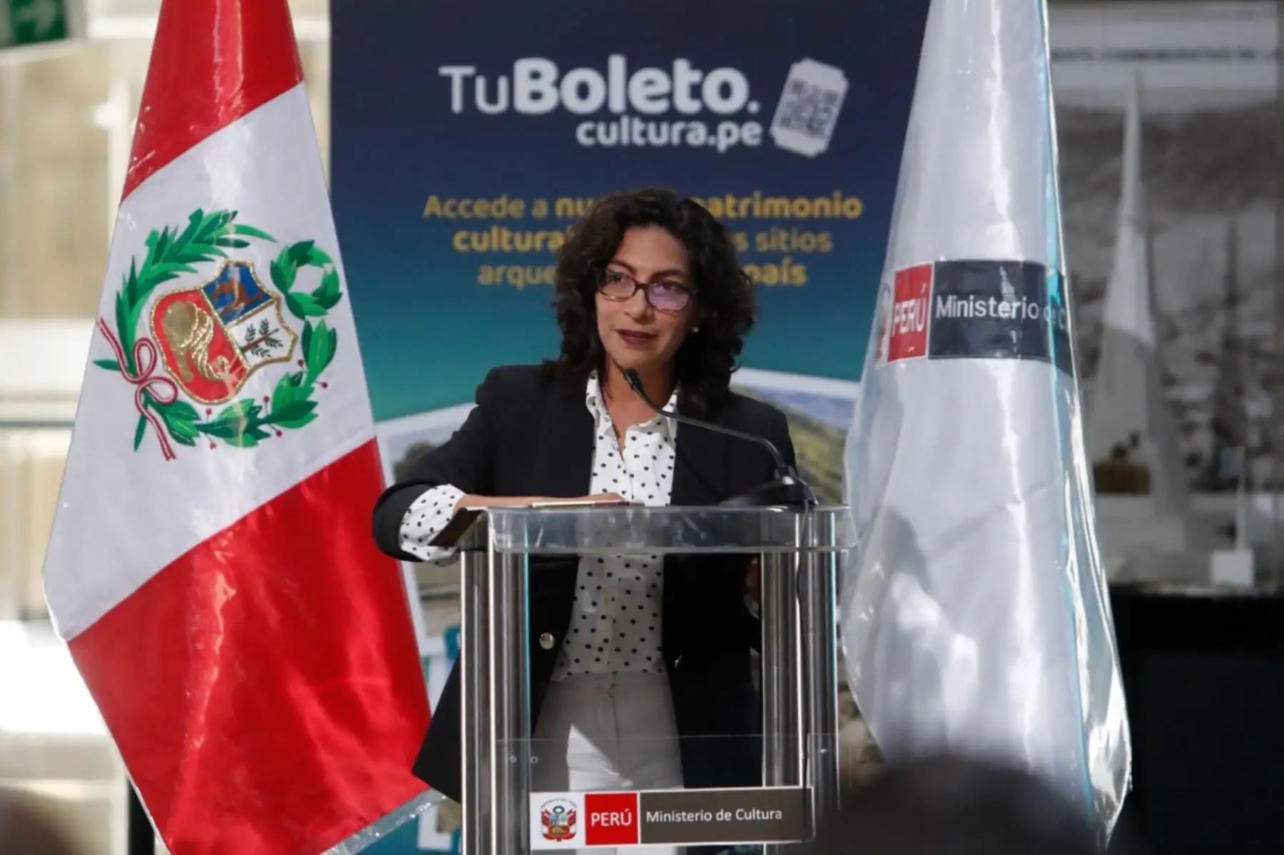 Leslie Urteaga, Ministra de Cultura anuncia que las entradas para Machupicchu estara disponibles en la plataforma. Foto: ANDINA/ Ministerio Cultura