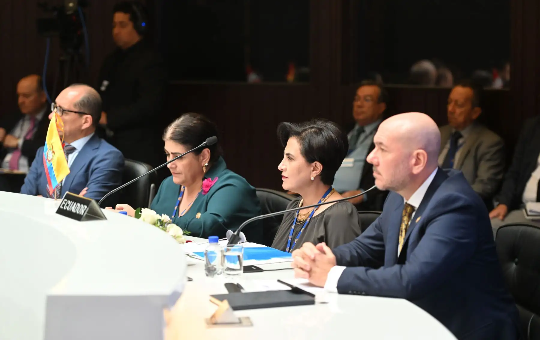 Presidenta Dina Boluarte participa en la XXIV reunión extraordinaria del Consejo Andino de Ministros de Relaciones Exteriores junto a los ministros y autoridades a cargo de la seguridad interna. Foto: Prensa Presidencia