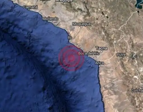 Epicentro del temblor de magnitud 4.0 se localizó en el océano Pacífico, cerca de la ciudad de Ilo, región Moquegua.
