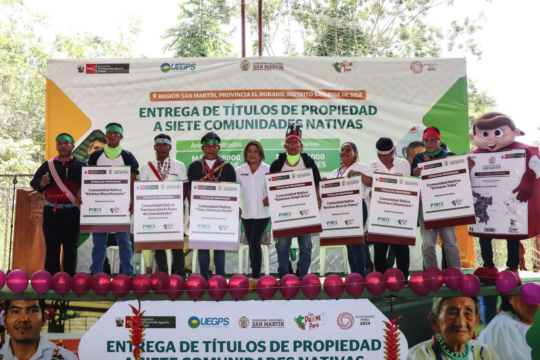 MIDAGRI inaugura moderna sede del SENASA en la región San Martín, y entrega títulos de propiedad rural a siete comunidades nativas
Foto: ANDINA/MIDAGRI