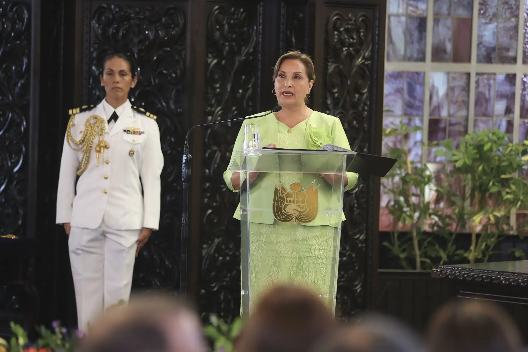 Presidenta Dina Boluarte participa del décimo aniversario del fallo de La Corte Internacional de Justicia sobre la delimitación marítima entre Perú y Chile. 
Foto: ANDINA/Prensa Presidencia