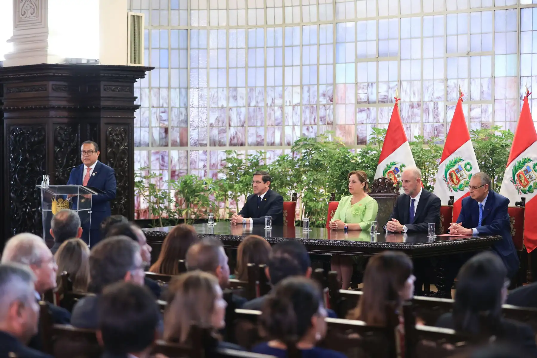 Presidenta Dina Boluarte participa del décimo aniversario del fallo de La Corte Internacional de Justicia sobre la delimitación marítima entre Perú y Chile. 
Foto: ANDINA/Prensa Presidencia