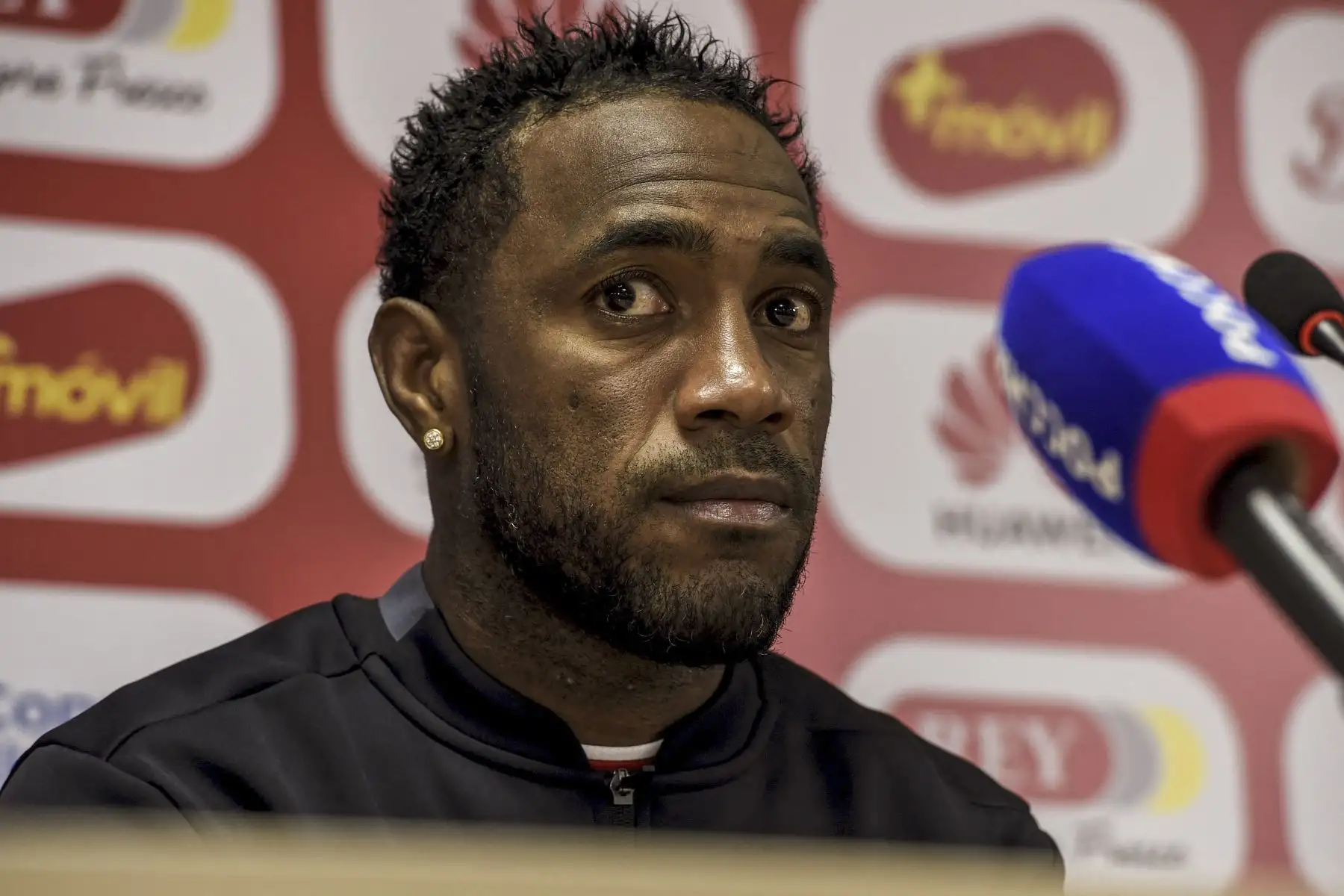 El delantero panameño Luis Tejada asiste a una conferencia de prensa en el Centro Deportivo Olímpico en Saransk el 21 de junio de 2018, durante el torneo de fútbol de la Copa Mundial Rusia 2018. 
Foto: AFP