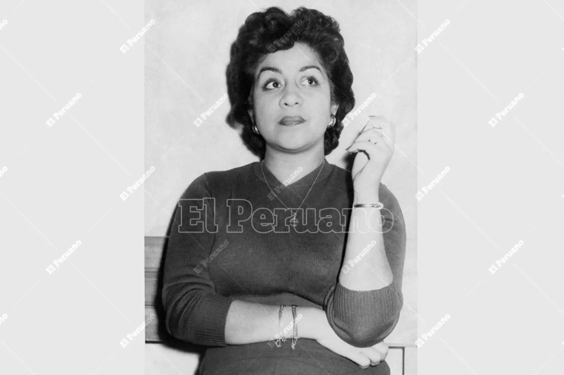 Lima 3 julio 1957 / Jesús Morales en su etapa de actriz de radionovelas en radios como  La Crónica y Central. Foto: Archivo Histórico de El Peruano