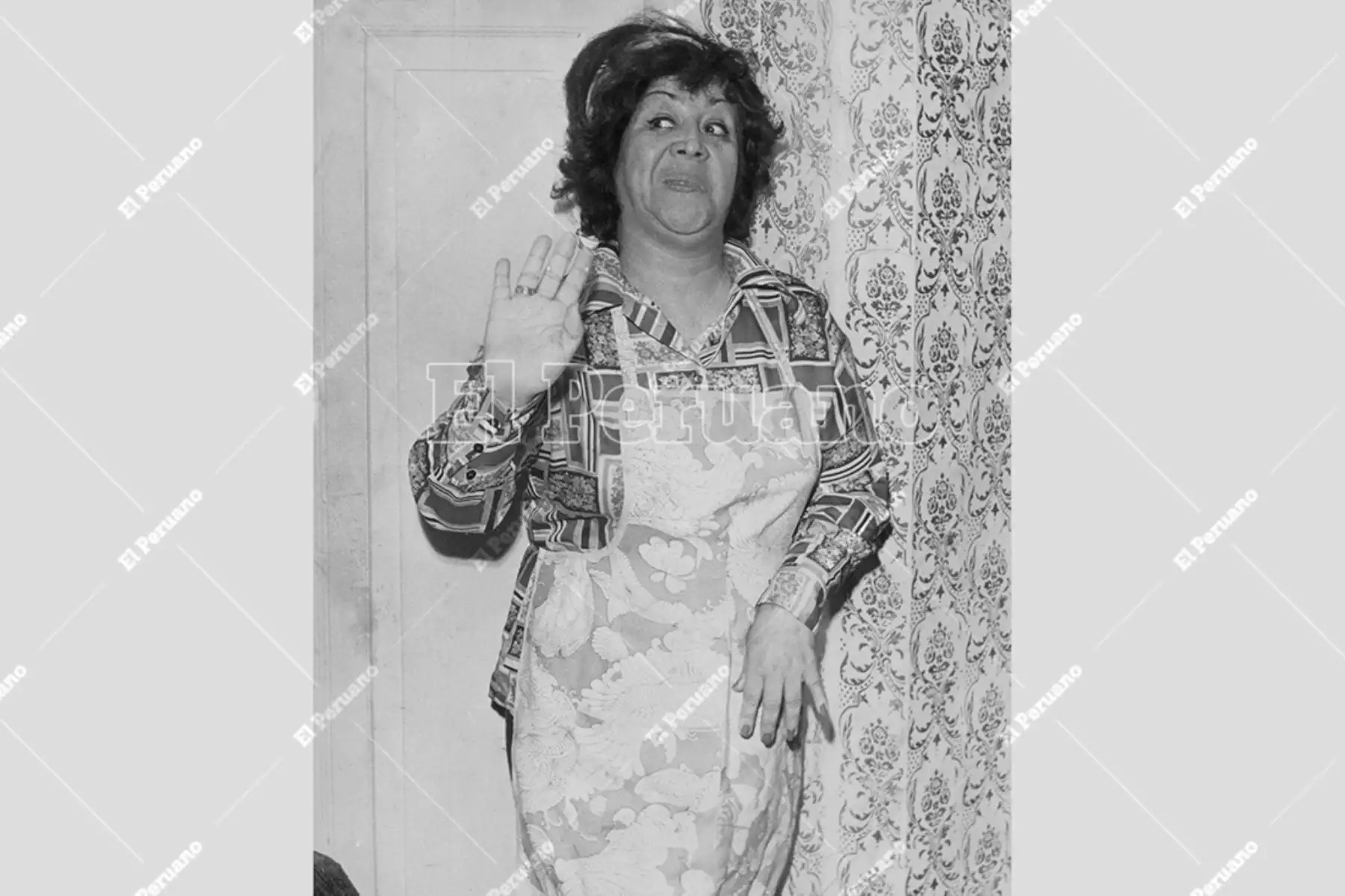 Lima - 1977 / La actriz Jesús Morales en su papel de "Doña Epidemia". Foto: Archivo Histórico de El Peruano